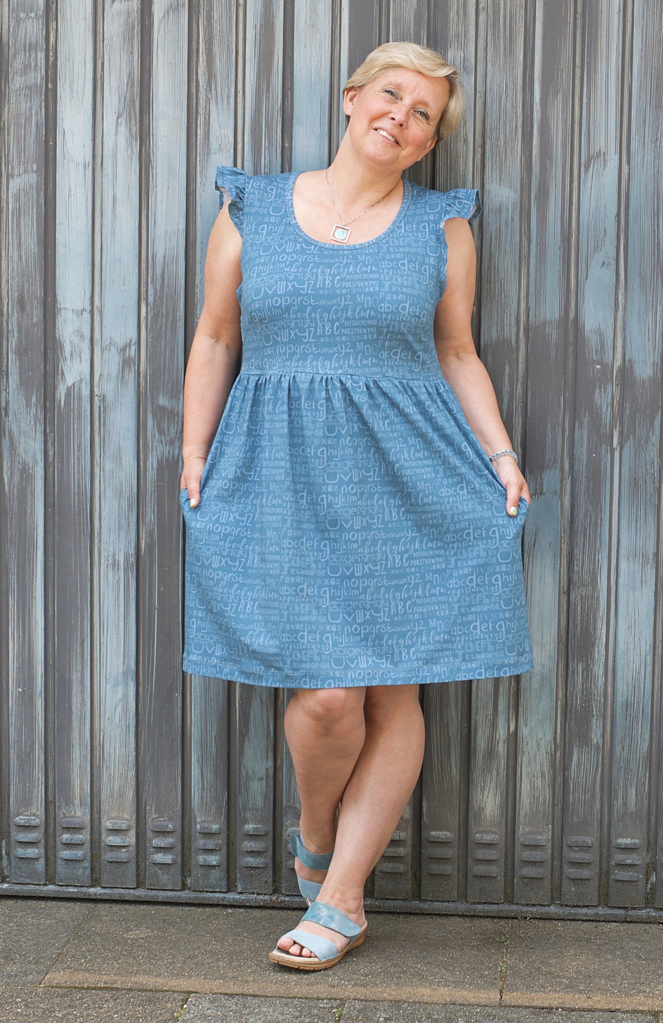 0,5m Bio-Jersey Leseratte ABC-Kombi nebelgrau 