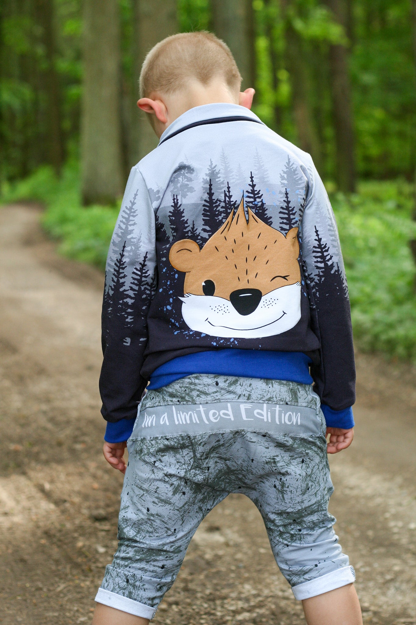 Bio-Sommersweat Limited Edition Waldfreunde Otti Otter grau - Rapport ca. 60-65cm lang