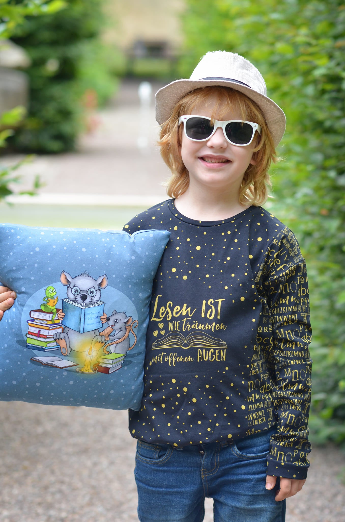 Bio-Jersey Leseratte nebelgrau 