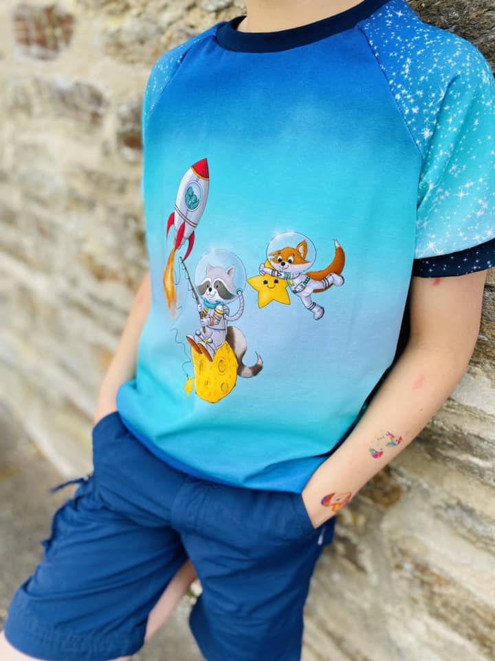 Bio-Jersey Charlie &quot;Little Explorer&quot; blau-weiß 