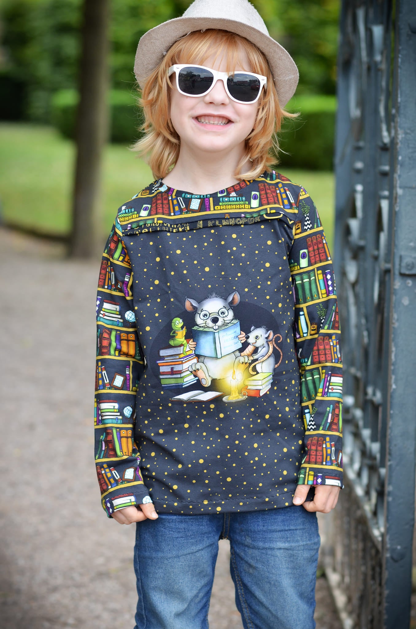 Bio-Jersey Leseratte goldanthrazit 