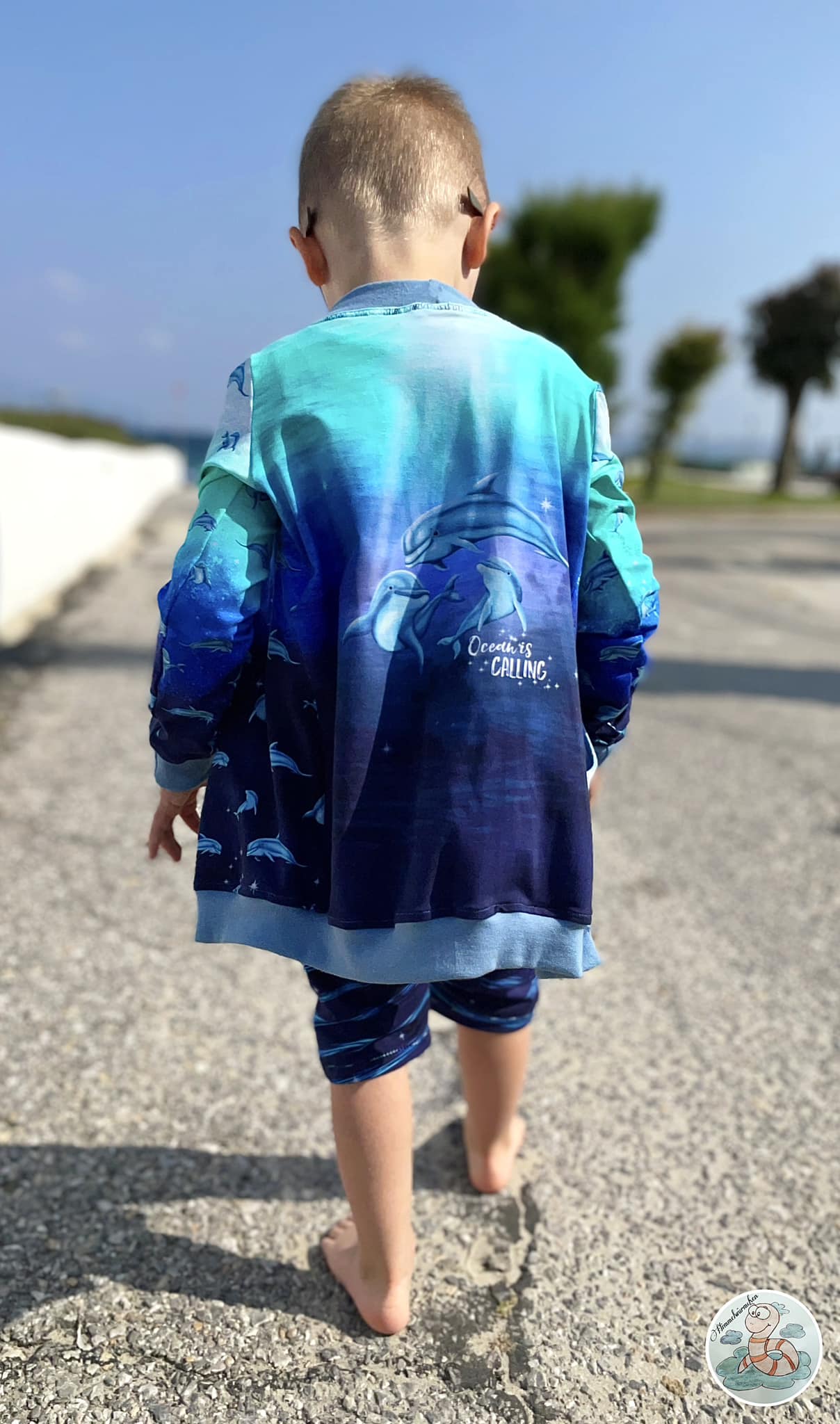 Bio-Jersey "Ocean is calling" Verlauf blau-türkis (