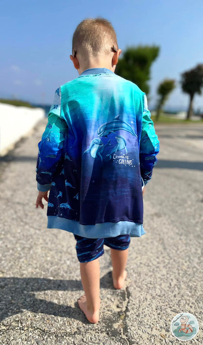 Bio-Jersey "Ocean is calling" Verlauf blau-türkis (