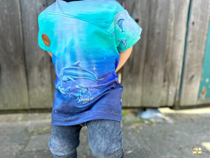 Bio-Jersey "Ocean is calling" Verlauf blau-türkis (