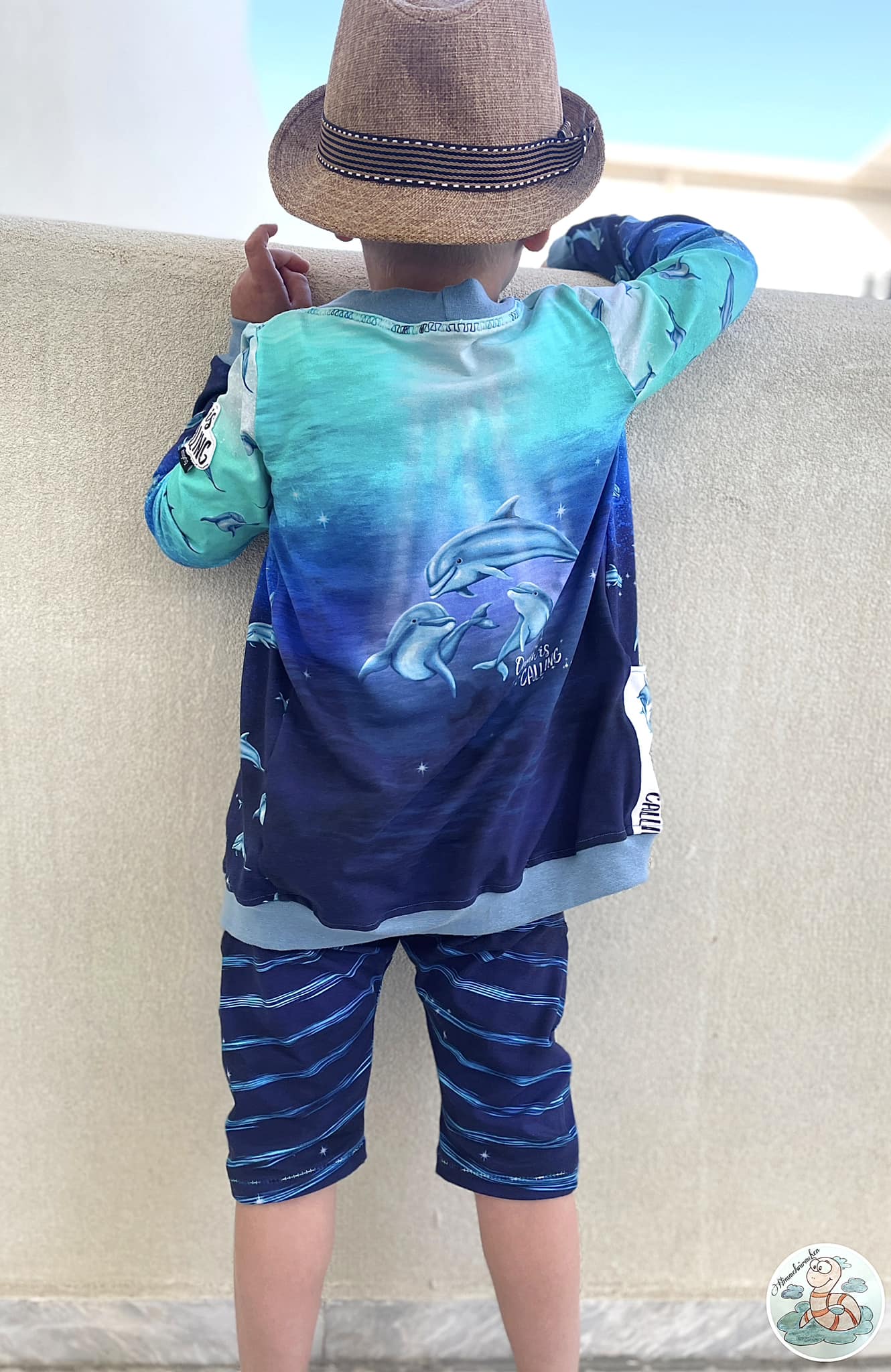 Bio-Jersey "Ocean is calling" Verlauf blau-türkis (