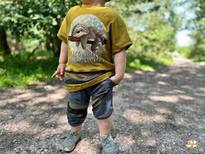 Bio-Jersey Hugo das Faultier &quot;Ich bin nicht faul ...&quot; senfgold 