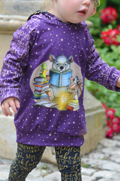 Bio-Jersey Leseratte lila 