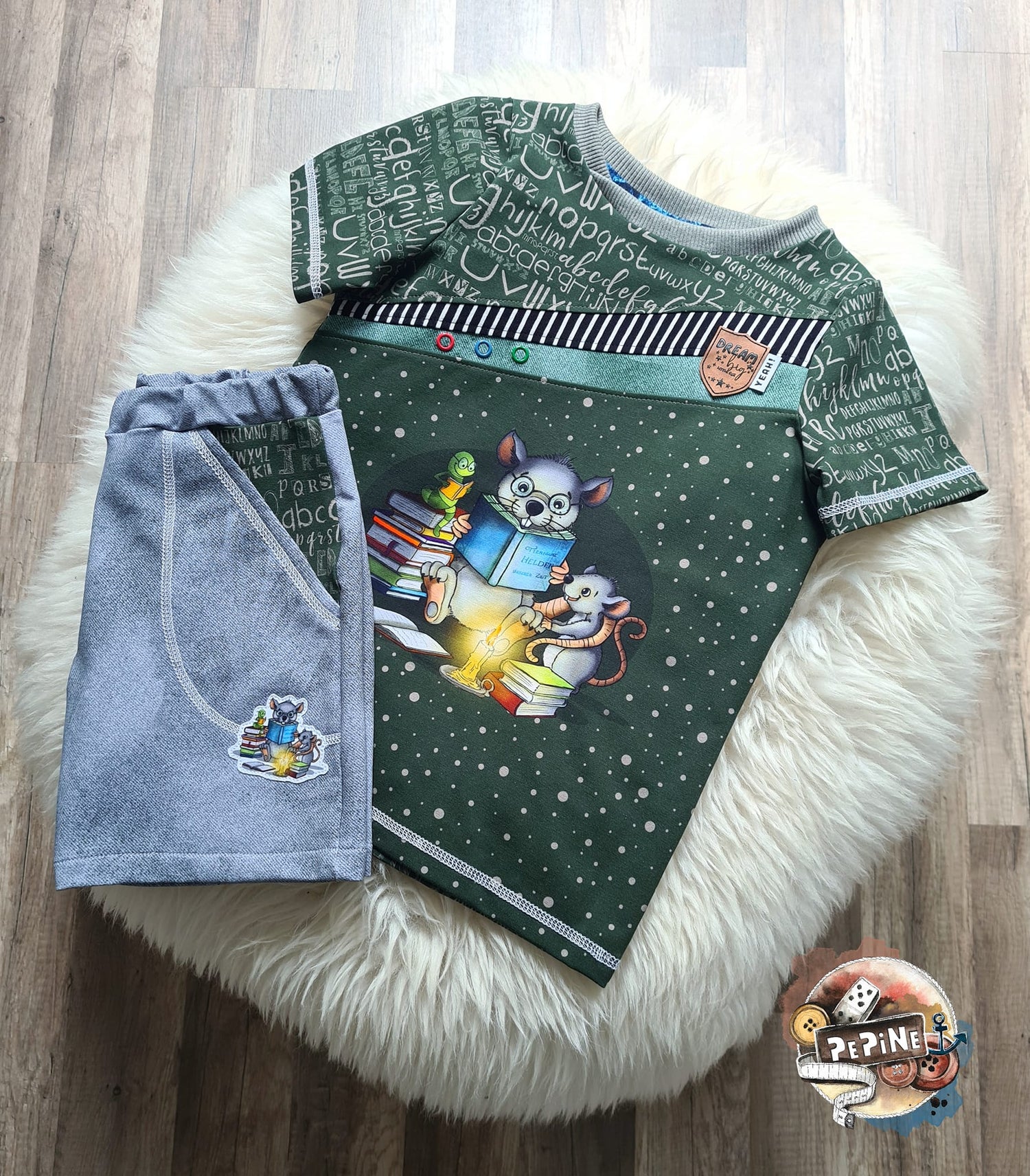 Bio-Jersey Leseratte dunkelolive 