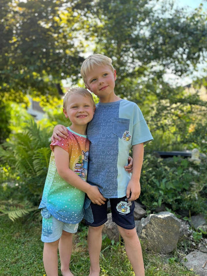 0,5m Bio-Jersey Leseratte ABC-Kombi nebelgrau 