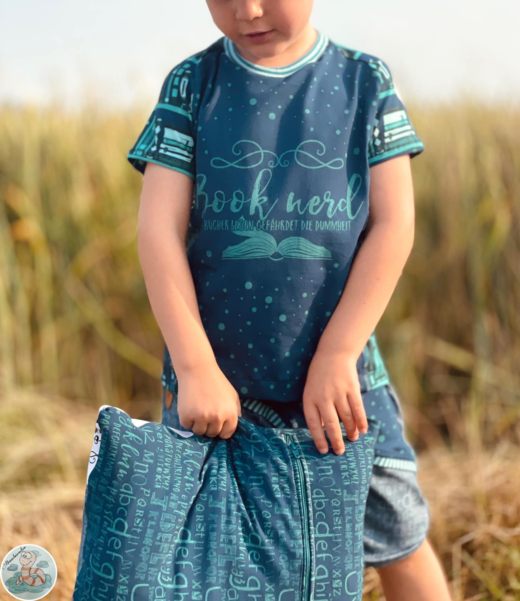 Bio-Jersey &quot;Booknerd&quot; dunkelpetrol 