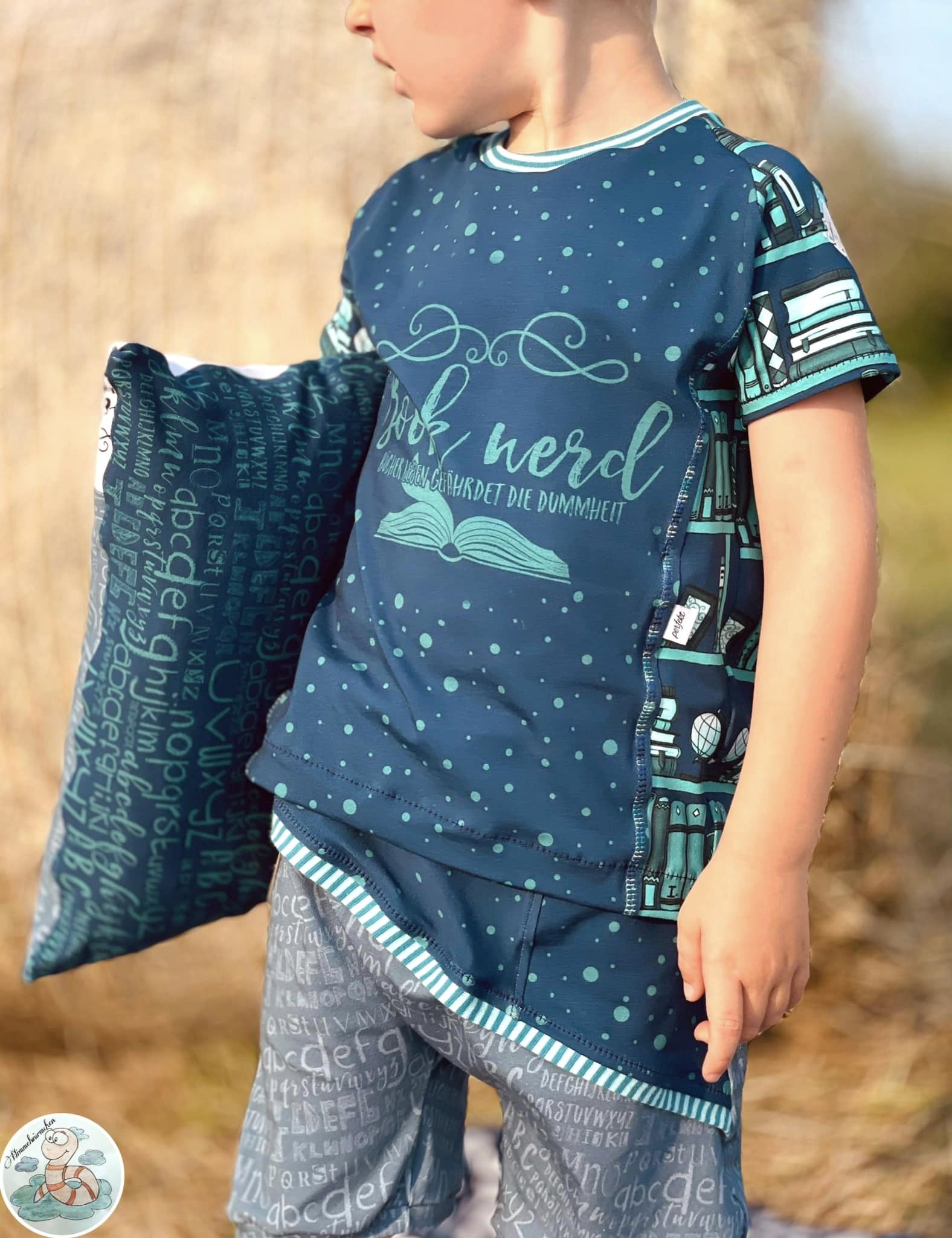 Bio-Jersey &quot;Booknerd&quot; dunkelpetrol 