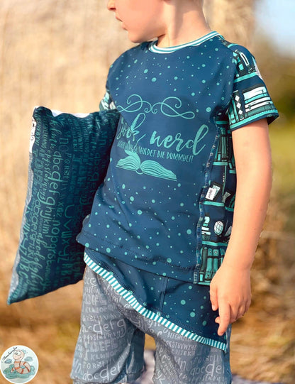 Bio-Jersey &quot;Booknerd&quot; dunkelpetrol 