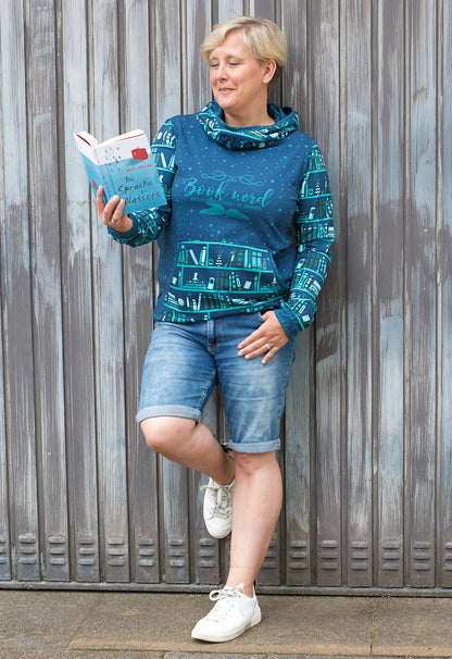 Bio-Jersey &quot;Booknerd&quot; dunkelpetrol 