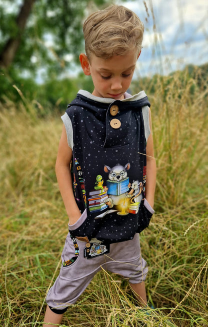 Bio-Jersey Leseratte schwarz 