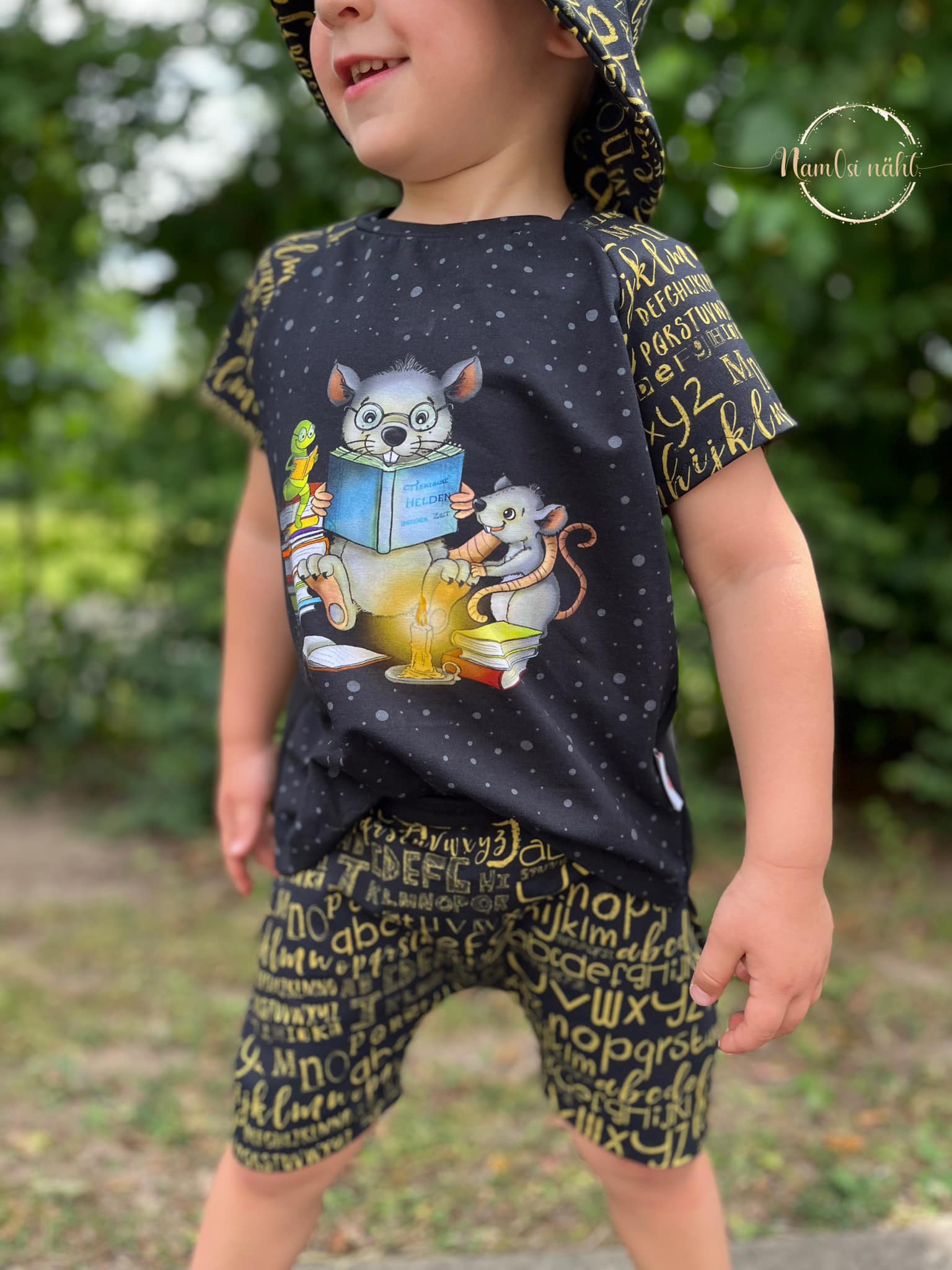 Bio-Jersey Leseratte schwarz 