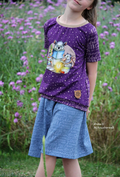 Bio-Jersey Leseratte lila 