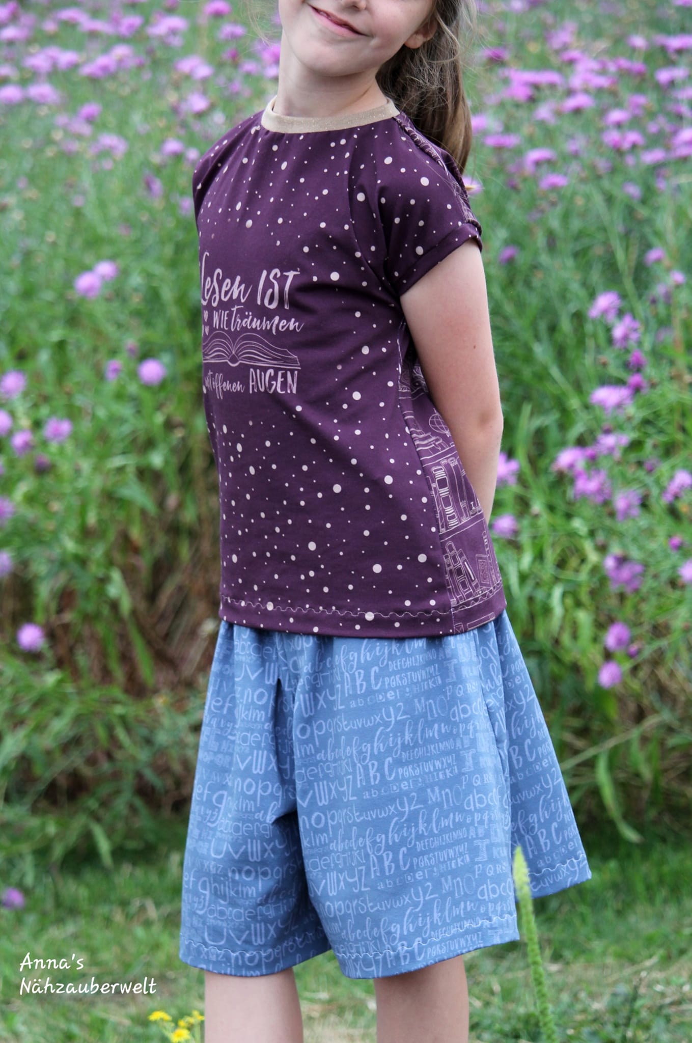 0,5m Bio-Jersey Leseratte ABC-Kombi nebelgrau 