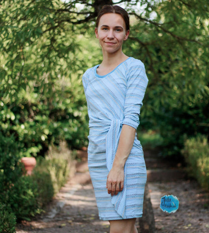 0,5m Bio-Jersey Charlie &quot;Big Hug&quot; Stripes babyblaugrau 