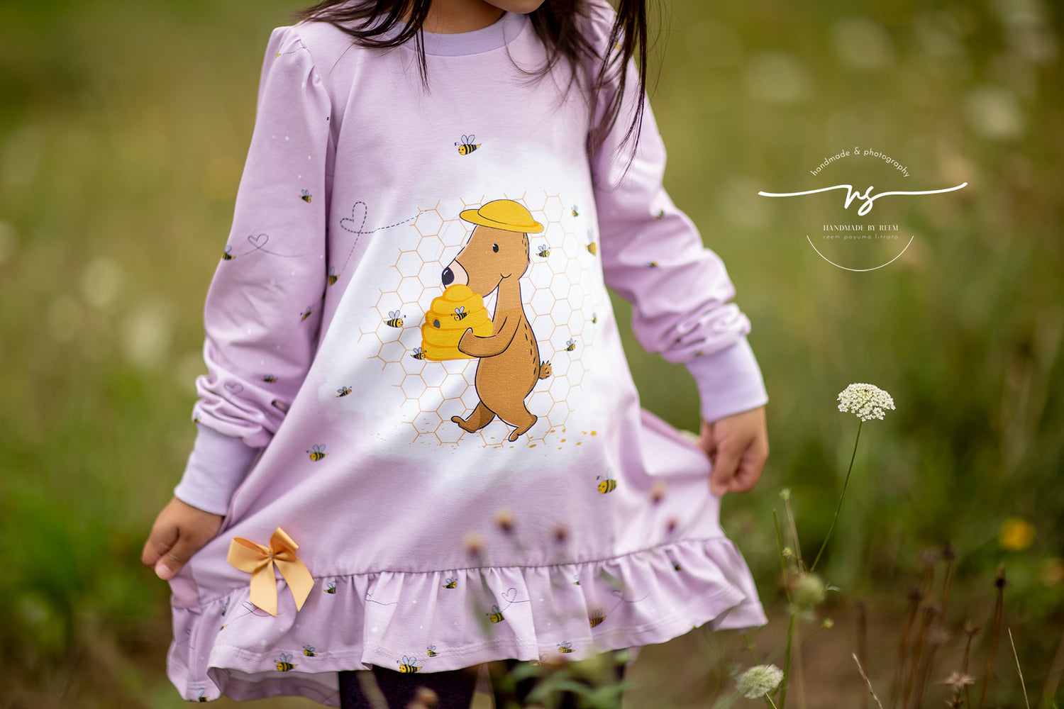 Bio-Jersey Honigbär rosa - Rapport ca. 60cm (+/- 5cm)