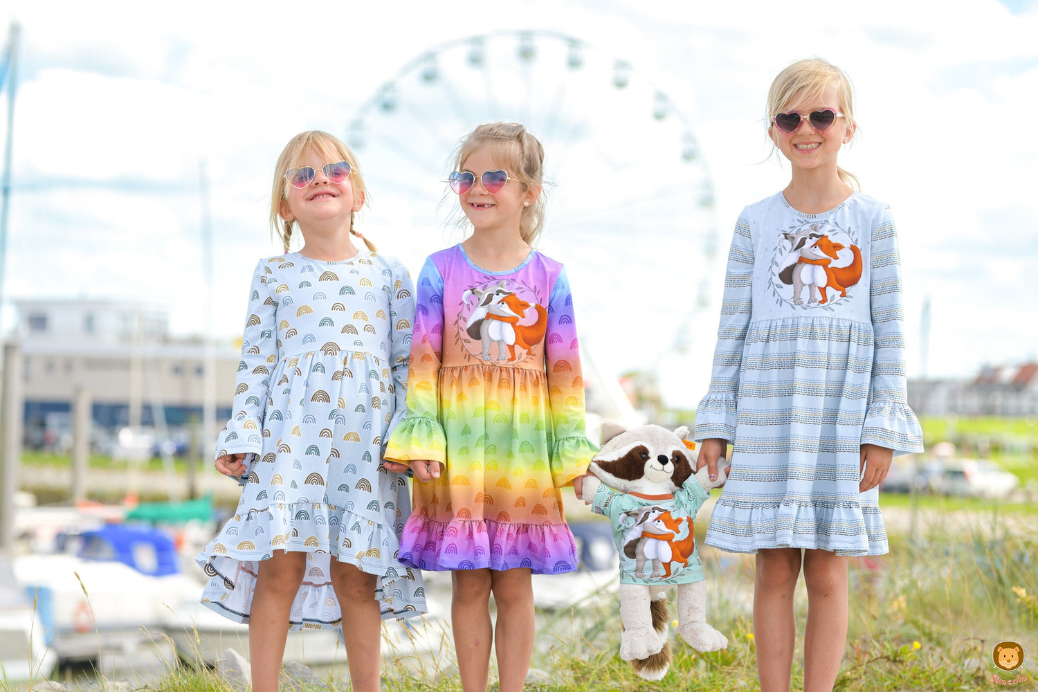 0,5m Bio-Jersey Charlie &quot;Big Hug&quot; Stripes babyblaugrau 