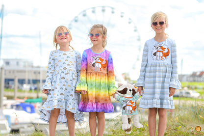 0,5m Bio-Jersey Charlie &quot;Big Hug&quot; Stripes babyblaugrau 