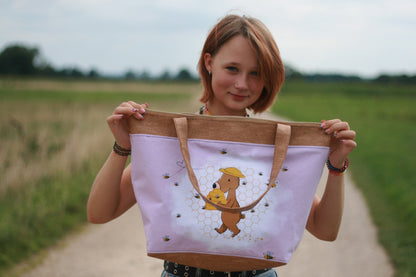 Bio-Jersey Honigbär rosa - Rapport ca. 60cm (+/- 5cm)