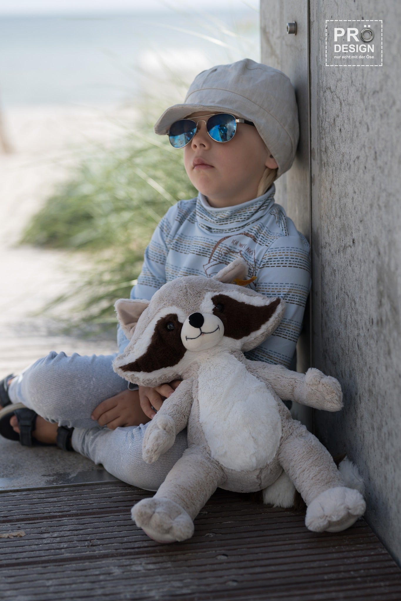 0,5m Bio-Jersey Charlie &quot;Big Hug&quot; Stripes babyblaugrau 