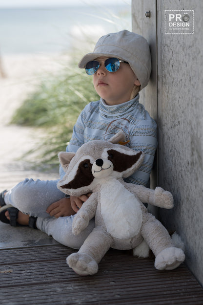 0,5m Bio-Jersey Charlie &quot;Big Hug&quot; Stripes babyblaugrau 