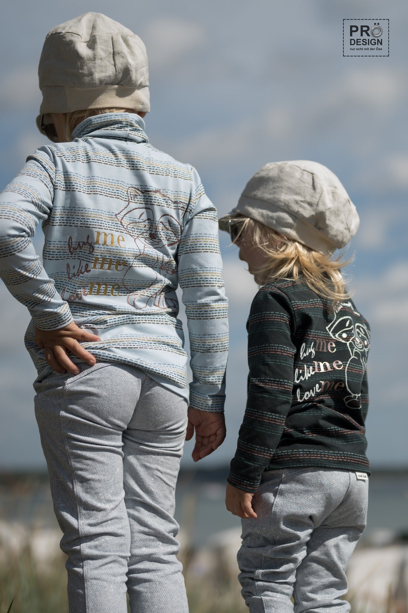 0,5m Bio-Jersey Charlie &quot;Big Hug&quot; Stripes dunkelgrau 