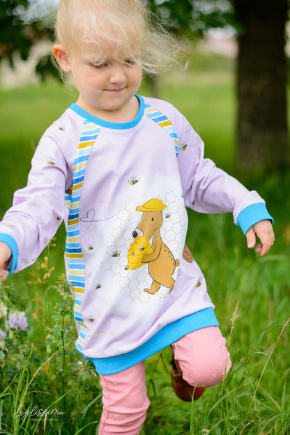 Bio-Jersey Honigbär rosa - Rapport ca. 60cm (+/- 5cm)
