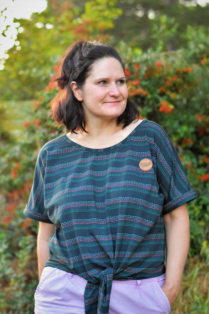 0,5m Bio-Jersey Charlie &quot;Big Hug&quot; Stripes dunkelgrau 