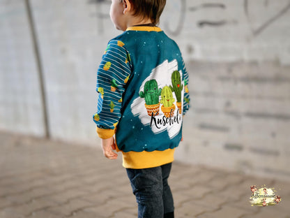 Bio-Jersey Kakteen &quot;Kuscheln?&quot; dunkelpetrol 