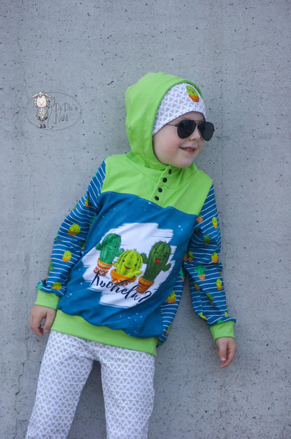 Bio-Jersey Kakteen &quot;Kuscheln?&quot; dunkelpetrol 