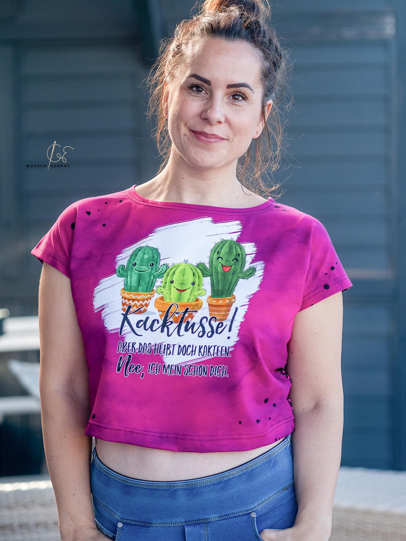 Bio-Jersey Kakteen &quot;Kacktusse&quot; hotpink 