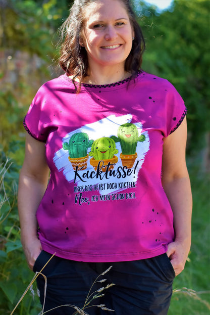 Bio-Jersey Kakteen &quot;Kacktusse&quot; hotpink 