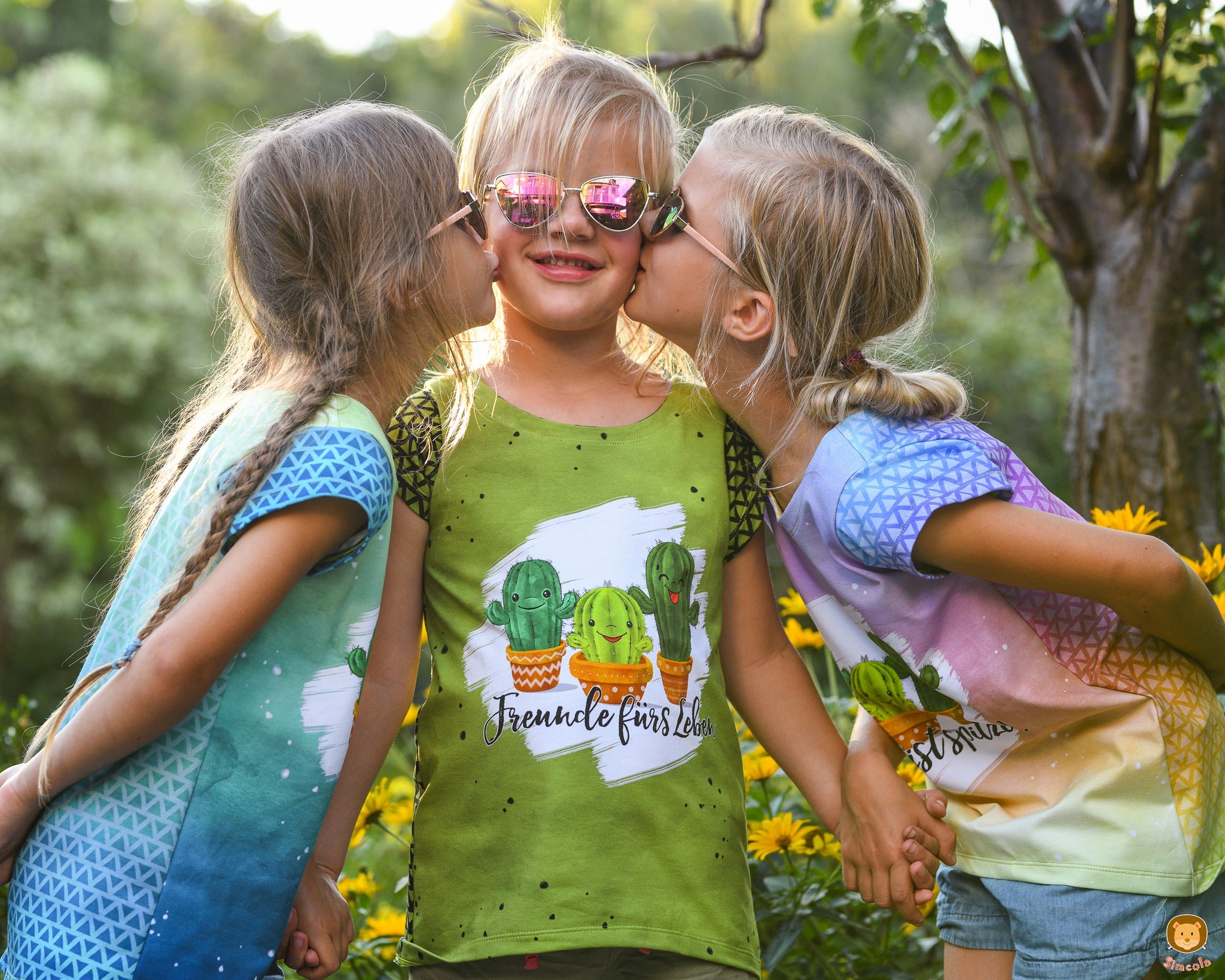 Bio-Jersey Kakteen &quot;Freunde fürs Leben&quot; olive 