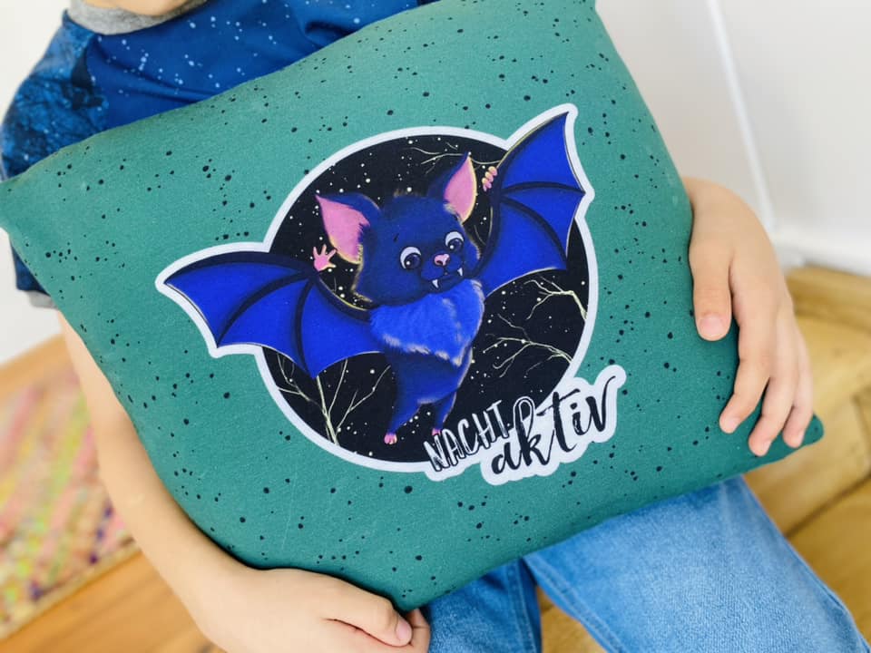 Bio-Jersey Fledermaus nachtaktiv dunkelsmaragd 