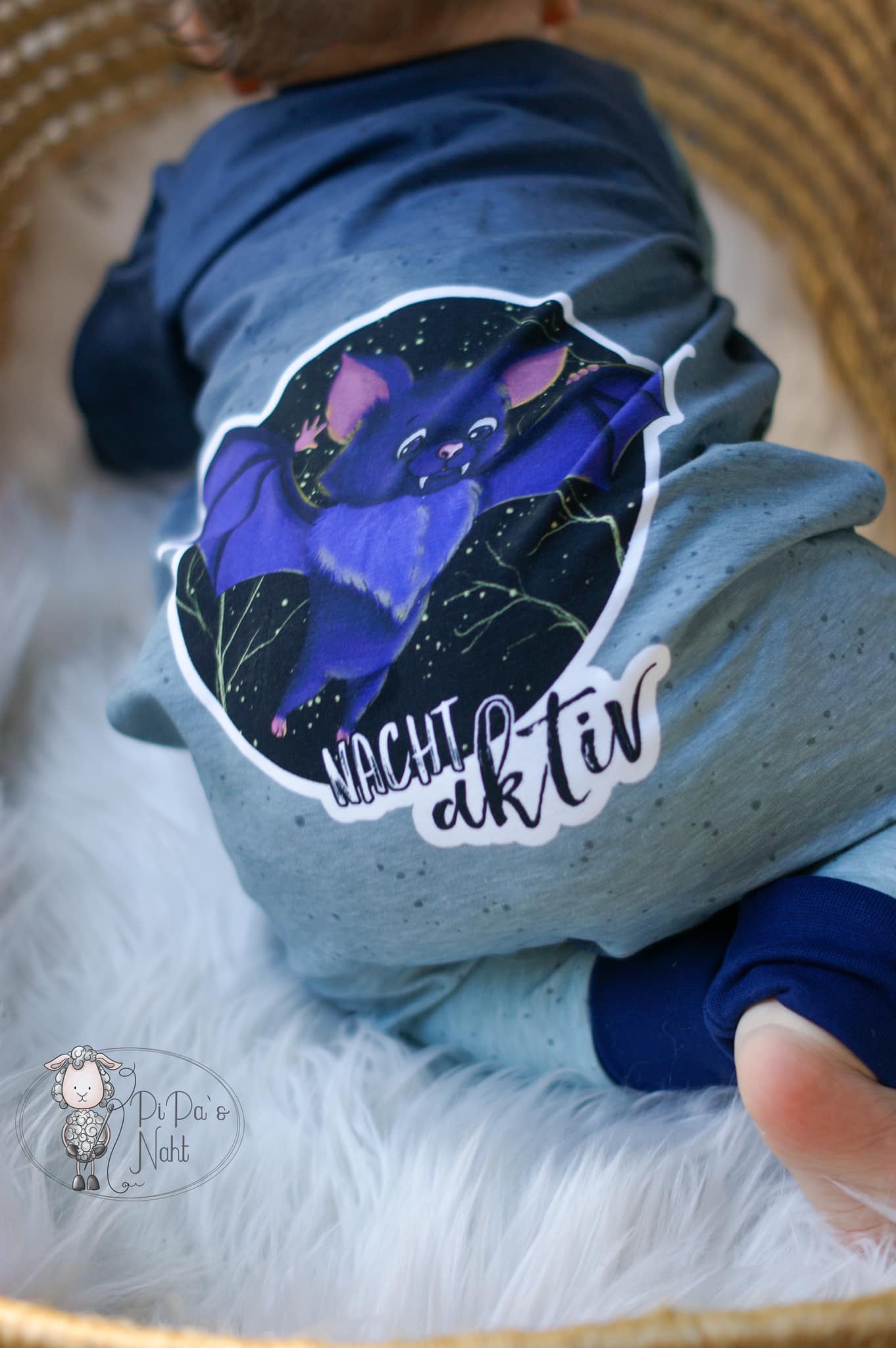 Bio-Jersey Fledermaus nachtaktiv Verlauf blau 