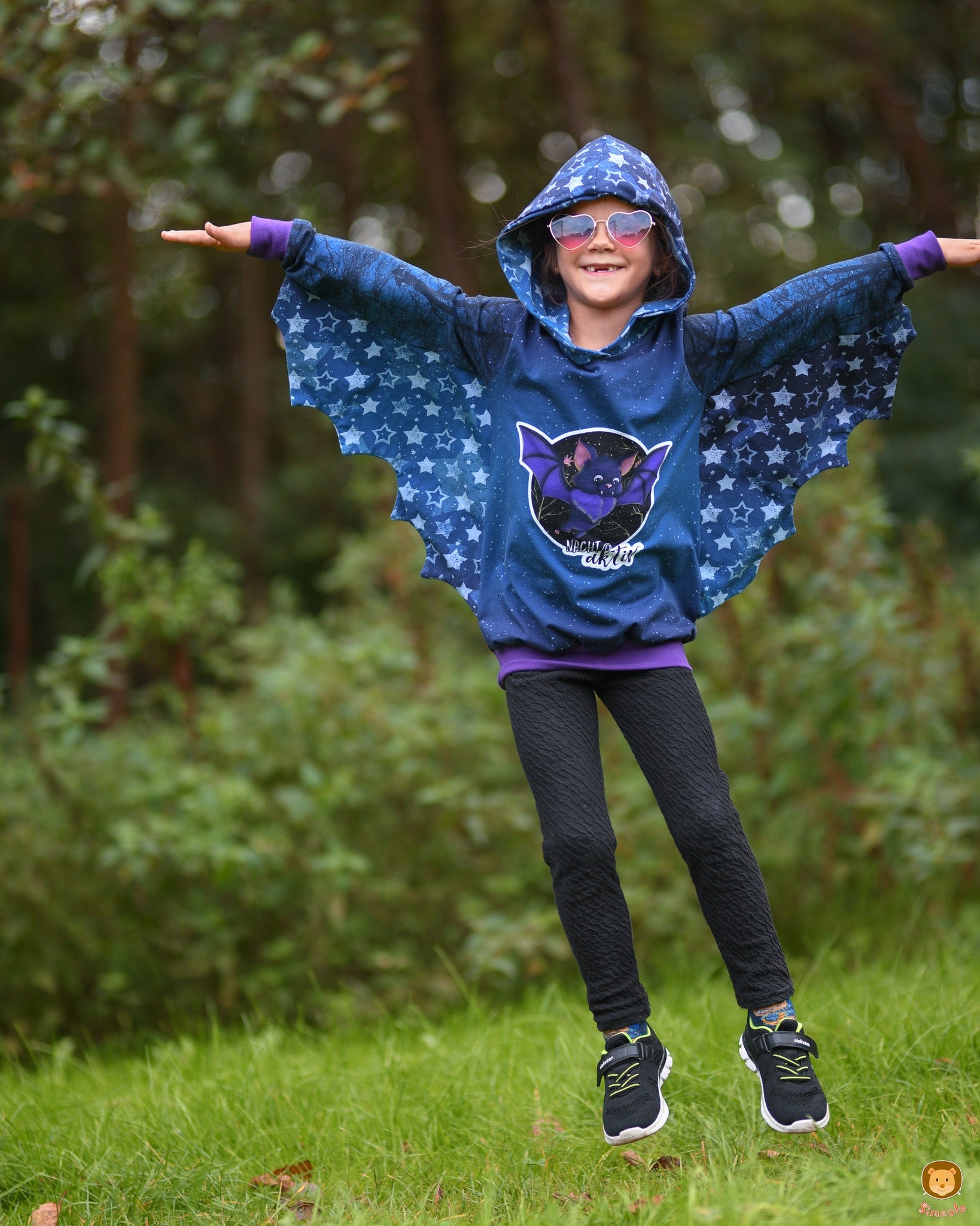 Bio-Jersey Fledermaus nachtaktiv Verlauf dunkelblau 