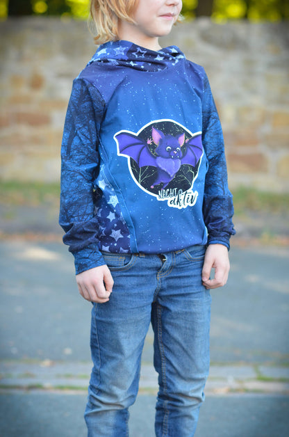 Bio-Jersey Fledermaus nachtaktiv Verlauf dunkelblau 