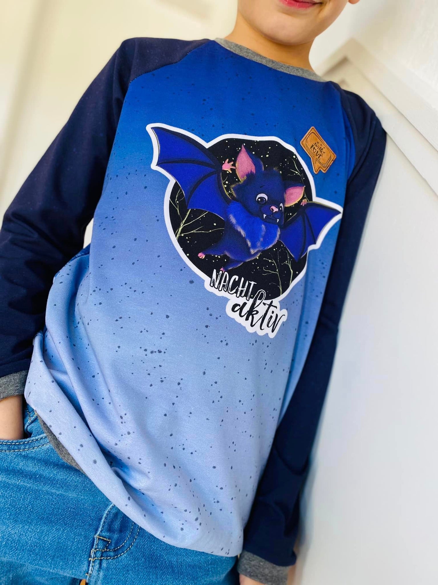 Bio-Jersey Fledermaus nachtaktiv Verlauf blau 