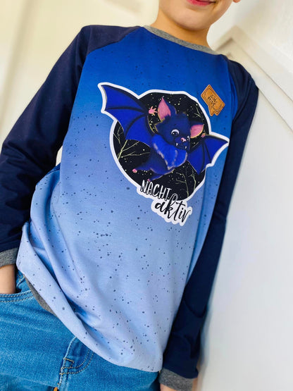 Bio-Jersey Fledermaus nachtaktiv Verlauf blau 