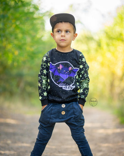 Bio-Jersey Fledermaus nachtaktiv schwarz-gold 