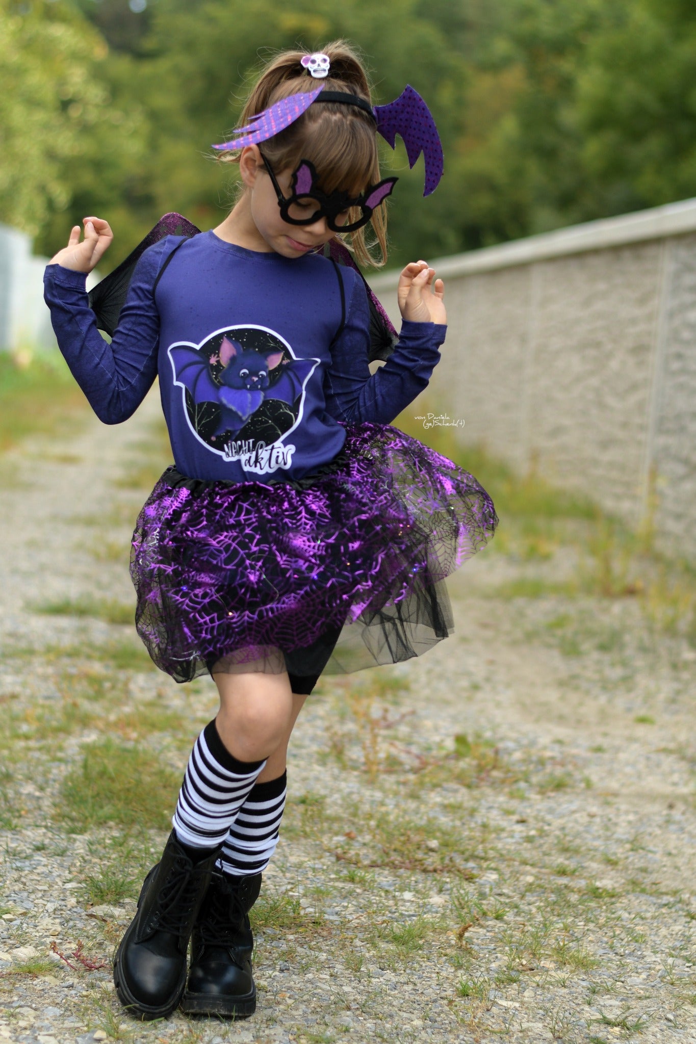 Bio-Jersey Fledermaus nachtaktiv lila 