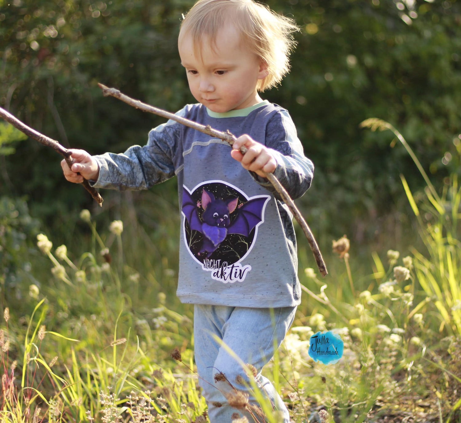 Bio-Jersey Fledermaus nachtaktiv Verlauf grau 