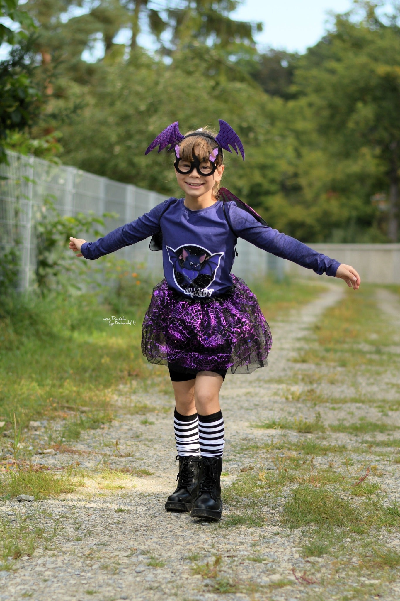 Bio-Jersey Fledermaus nachtaktiv lila 