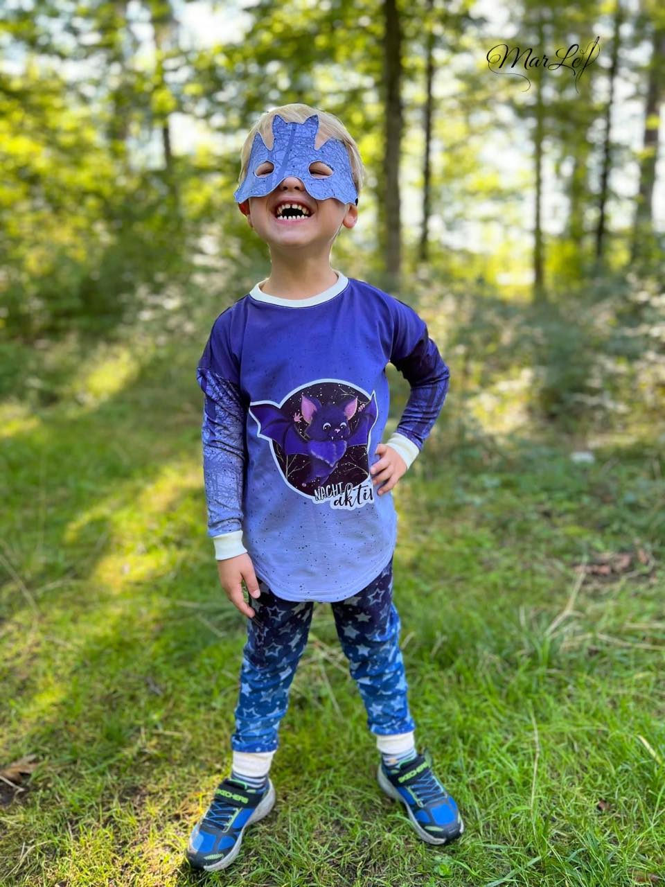 Bio-Jersey Fledermaus nachtaktiv Verlauf blau 