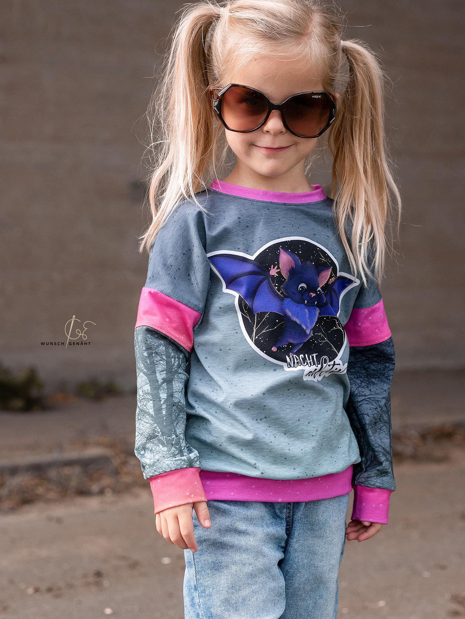 Bio-Jersey Fledermaus nachtaktiv Verlauf grau 