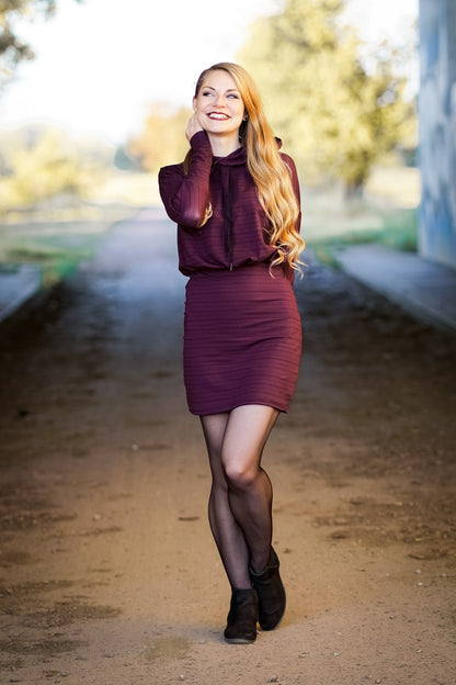 0,5m Bio-Jersey Fledermaus nachtaktiv Kombi-Stripes bordeaux 