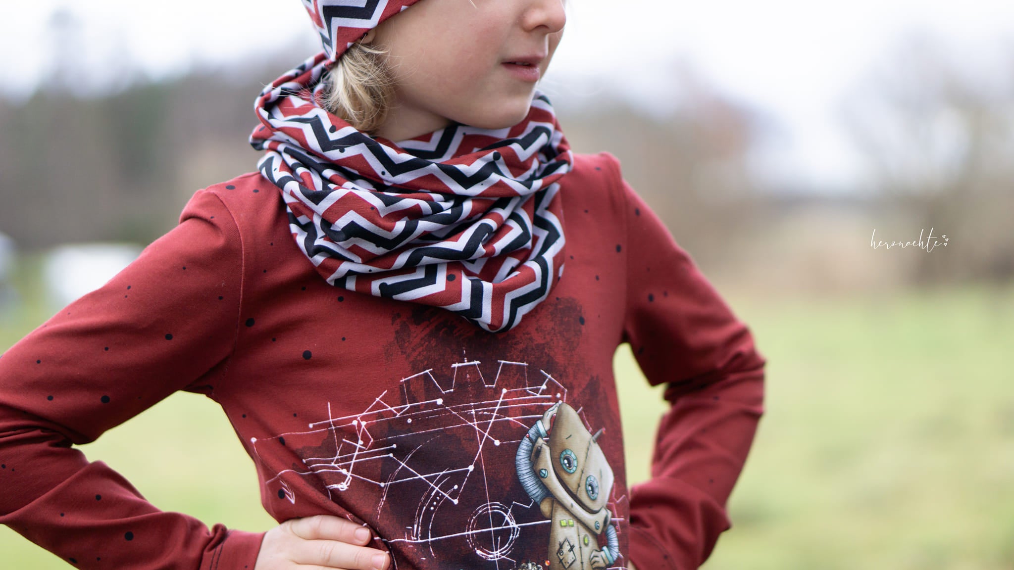 0,5m Bio-Jersey &quot;BEEP beep&quot; Chevron rot 